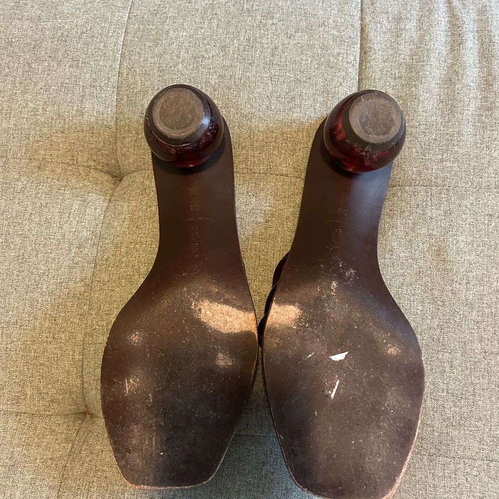 Cult Gaia Jennee Tortoise Four-Band Mule Sandal Heel - Picture 7 of 9